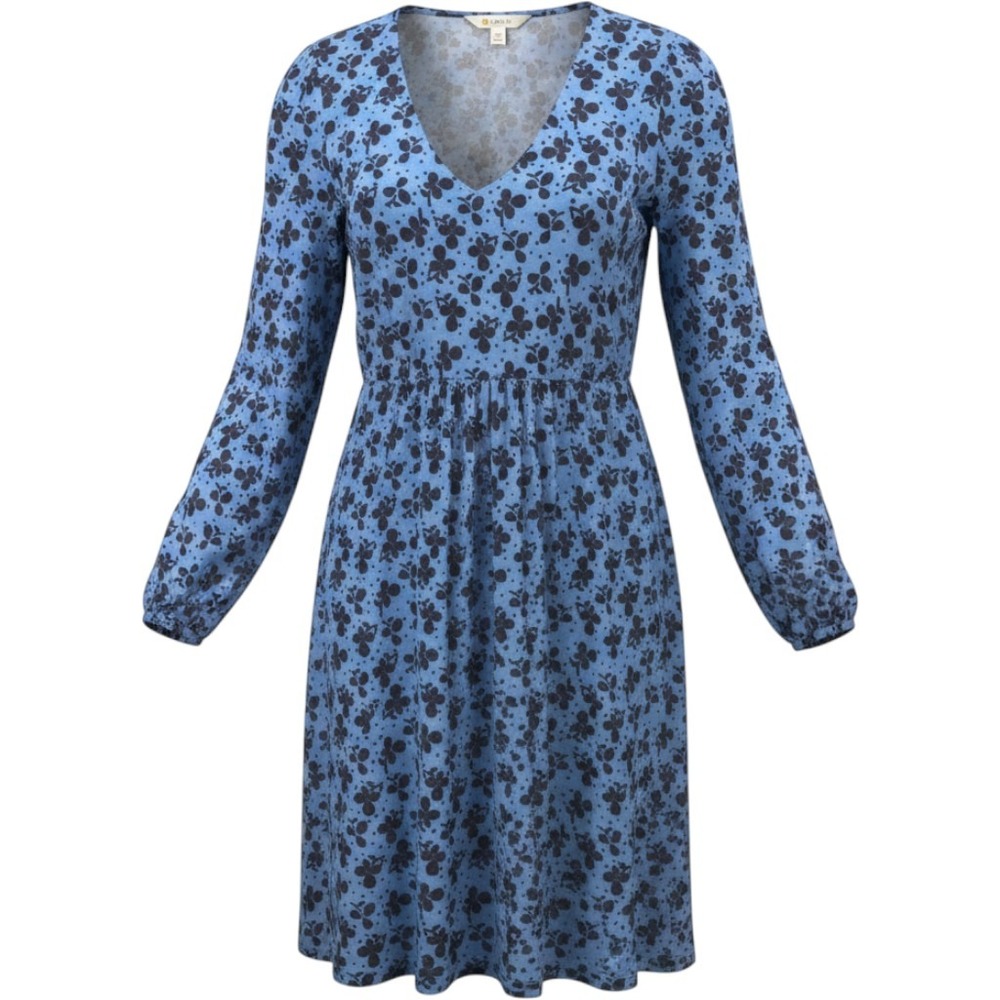 Boden Floral V-Neck Jersey Dress Womens 8 Cottagecore Modest Preppy Boho